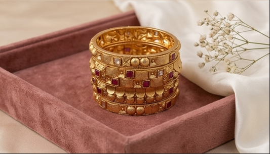 Ruby Geo-Embossed Bangle K104