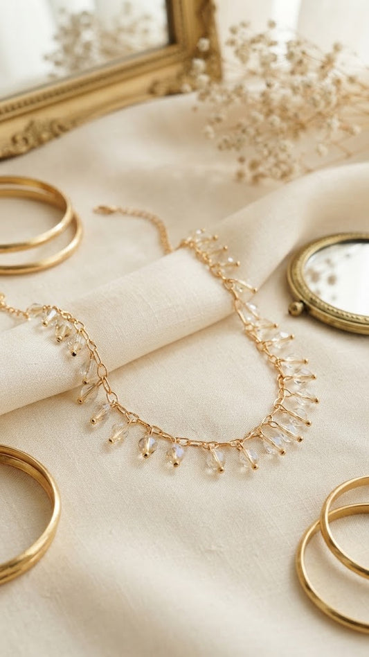 Ethereal Shimmer Crystal Choker K106