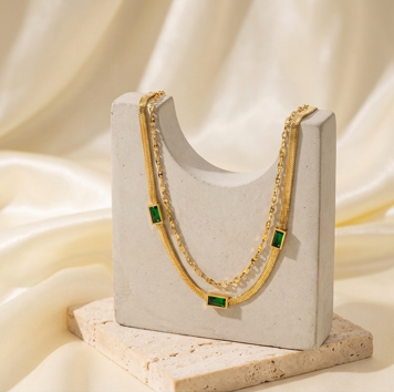 Emerald Luxe Layered Choker S110