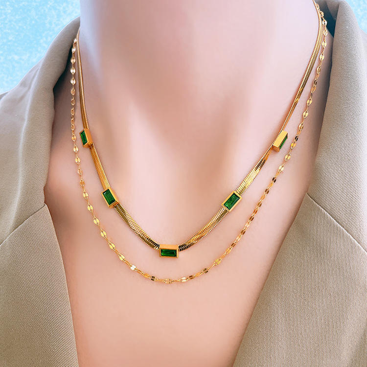 Emerald Luxe Layered Choker S110