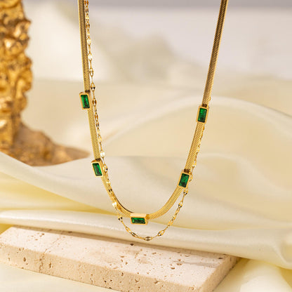 Emerald Luxe Layered Choker S110