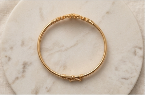 Floral Filigree Golden Bangle K101