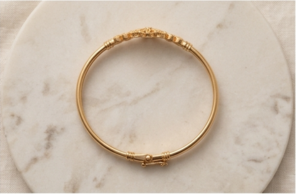 Floral Filigree Golden Bangle K101