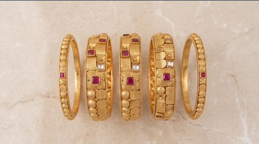 Ruby Geo-Embossed Bangle K104