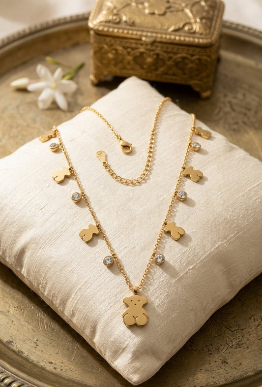 Golden Teddy Charm Set S124