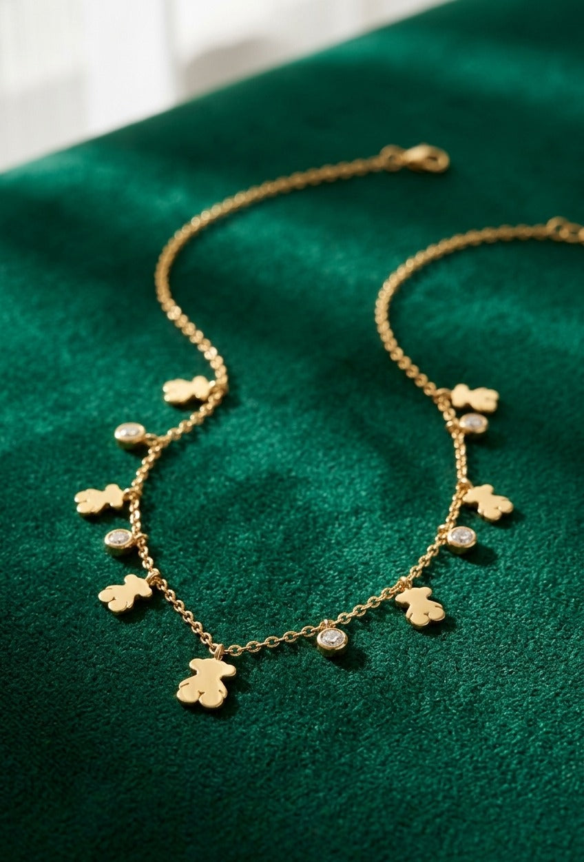 Golden Teddy Charm Set S124