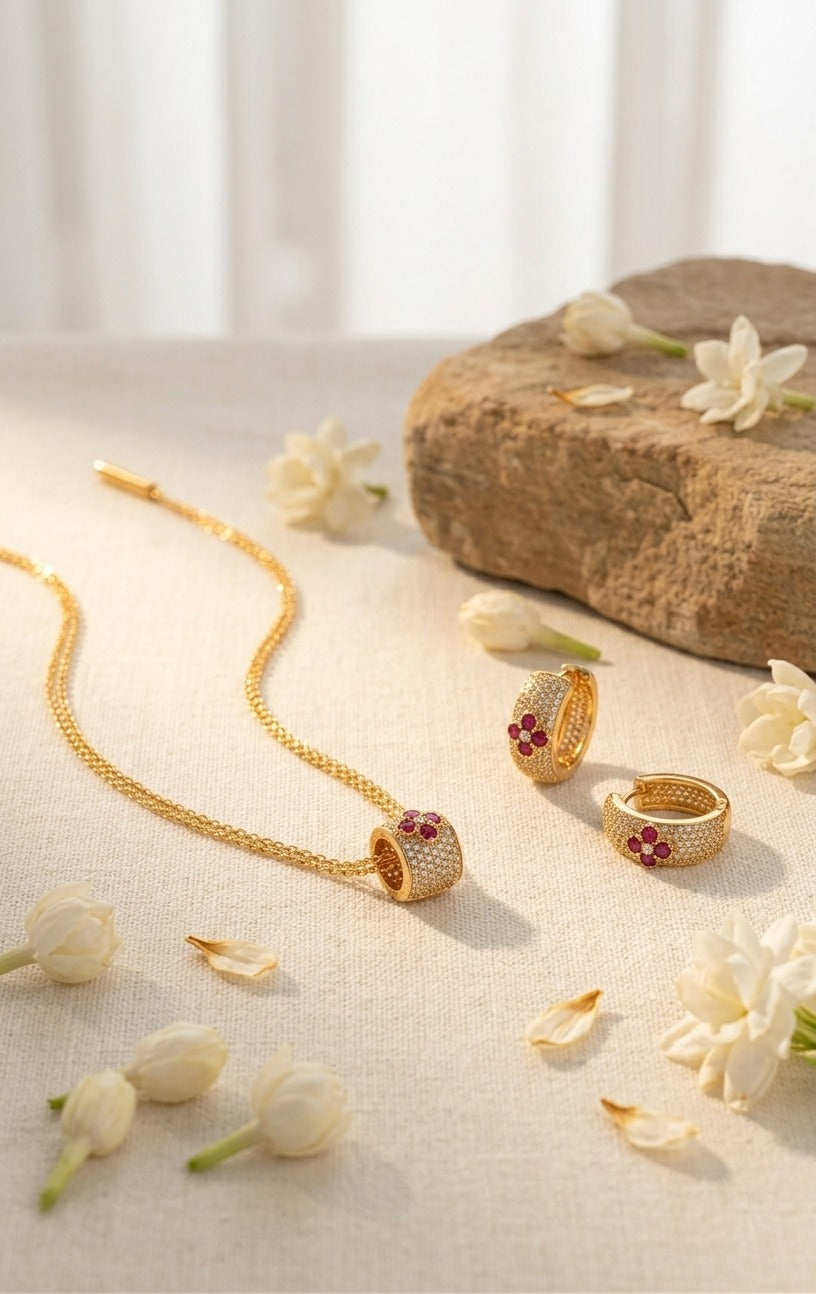 Golden Bloom Crystal Set S123