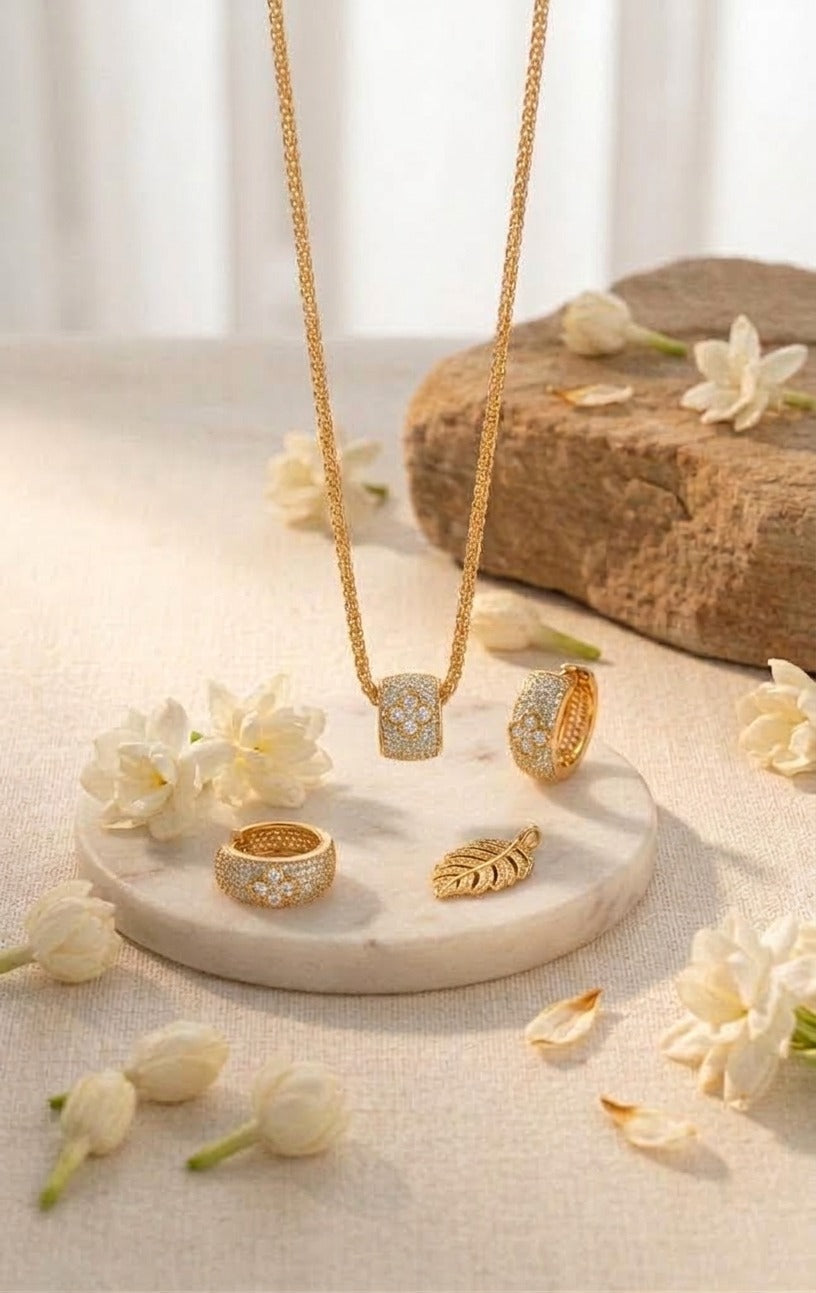 Golden Bloom Crystal Set S123