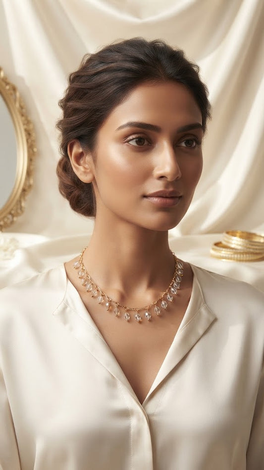 Ethereal Shimmer Crystal Choker K106