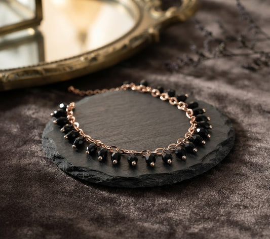 Gilded Midnight Teardrop Choker K107